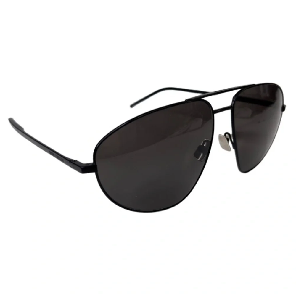 SAINT LAURENT Classic Aviator Sunglasses 60mm NEW Black Polarized